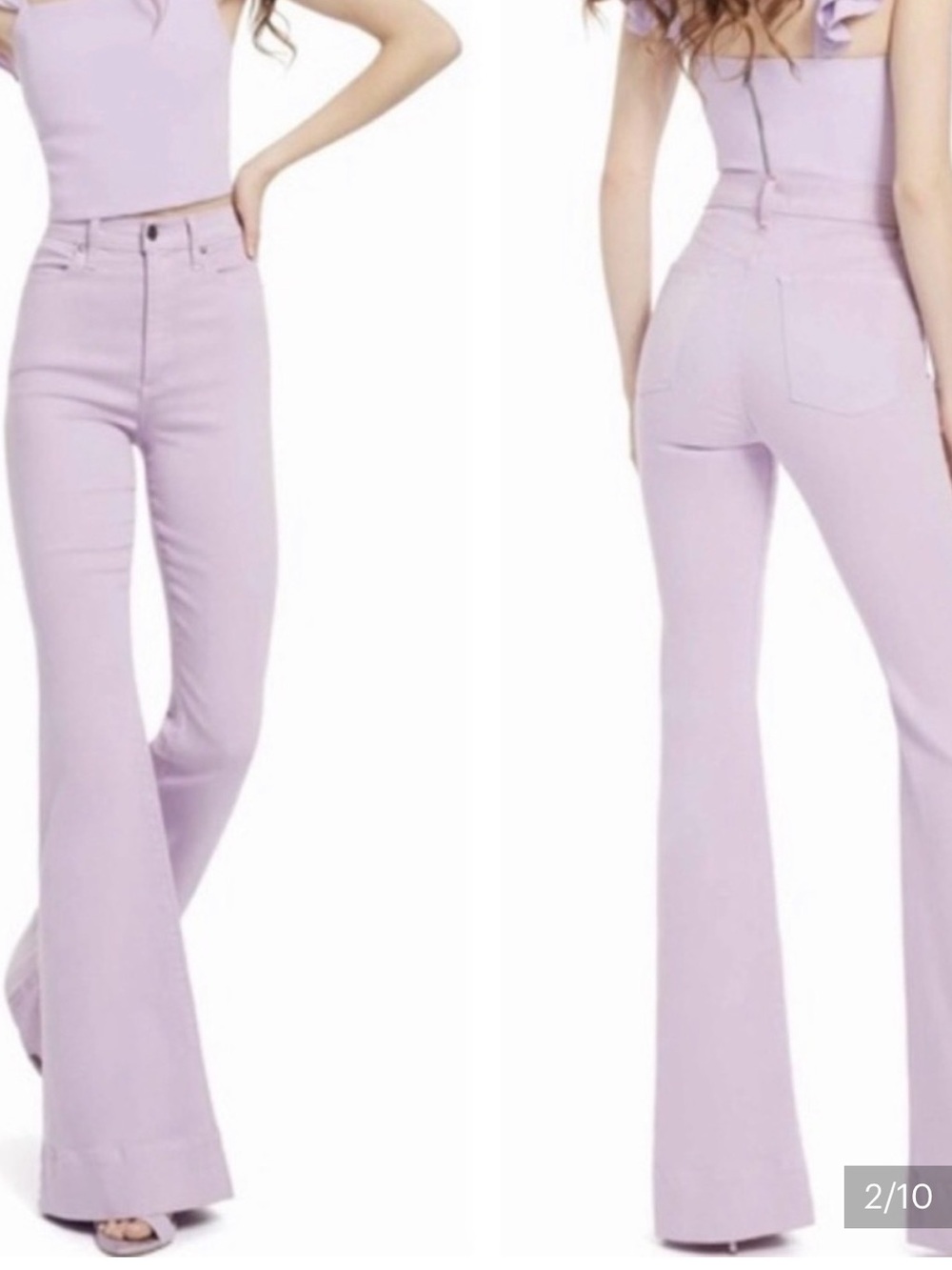 Alice + Olivia Lilac Flare High-Rise Jeans